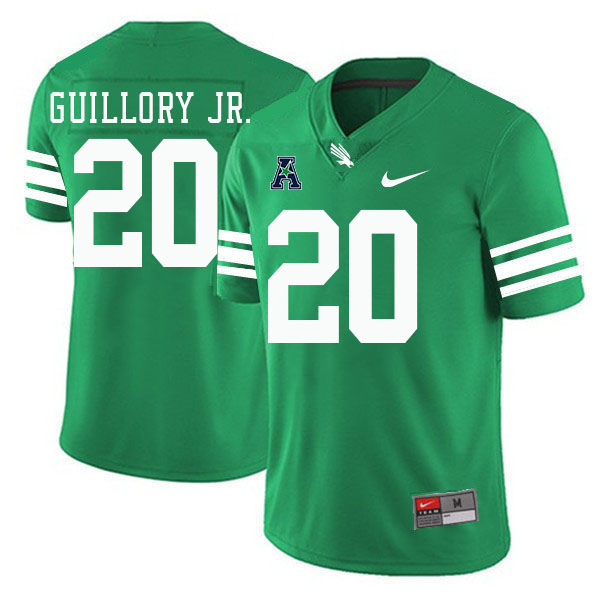 #20 Alphie Guillory Jr. North Texas Mean Green College Football Jerseys Stitched-Green